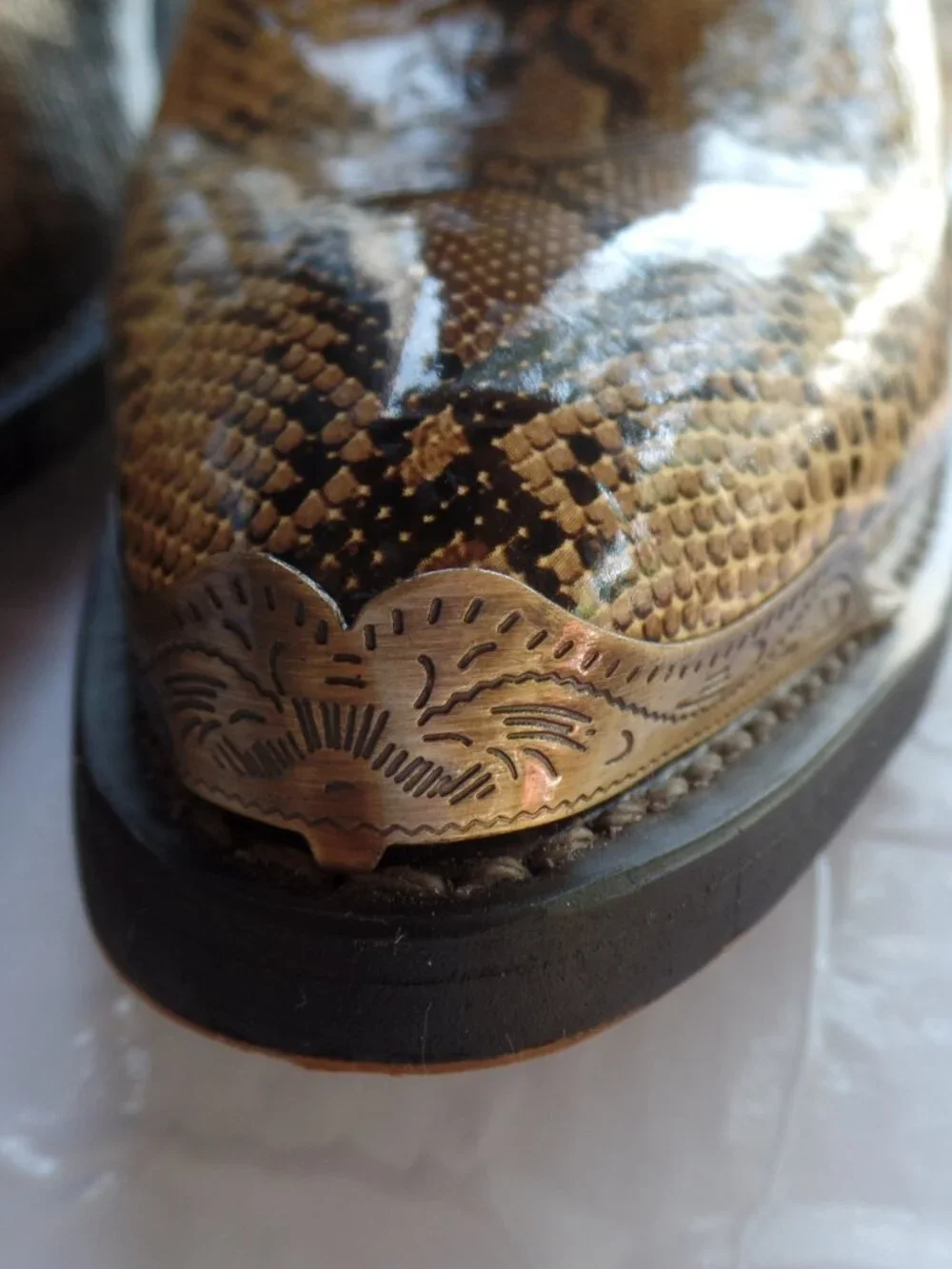 Laredo Mens Animal Print Pointed Toe Pull On Casual Boots Mid Calf - sz 15 68068
